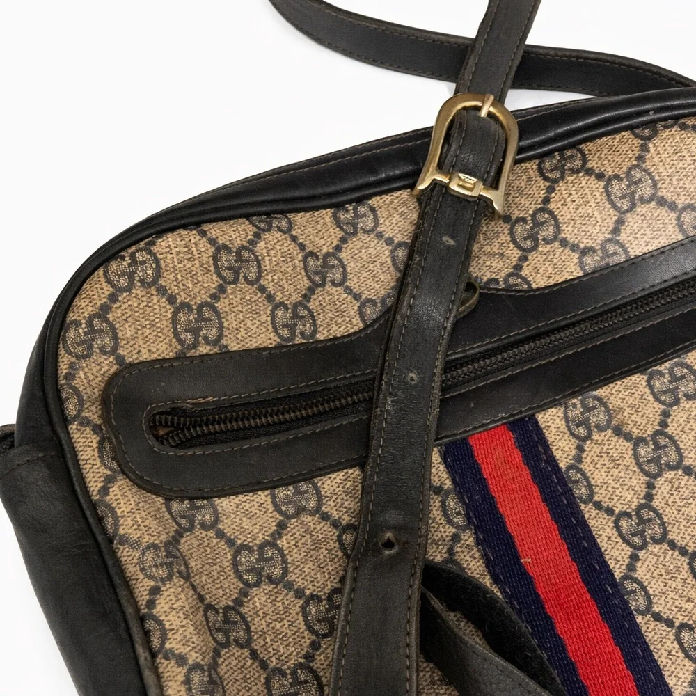 Vintage Gucci Women’s Multi Shoulder Bag GG Monogram Web Stripe